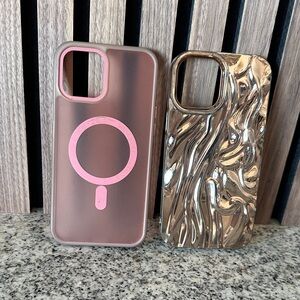 iPhone 12 Pro Max Pink and Gold Phone Cases